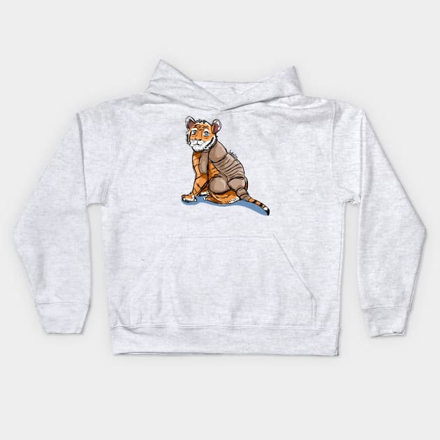 Tigerdillo Cub Kids Hoodie by SeaglassSorcery